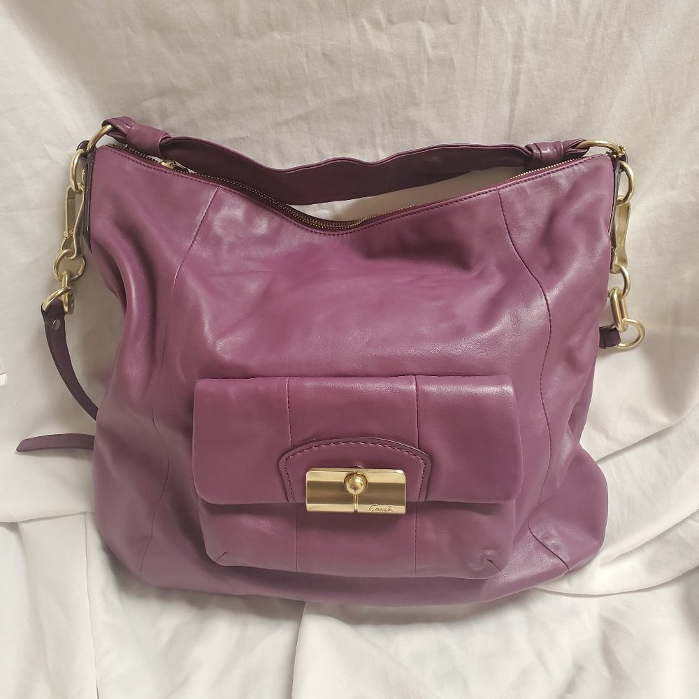 Coach 14783  Kristin Leather Hobo in Raisin